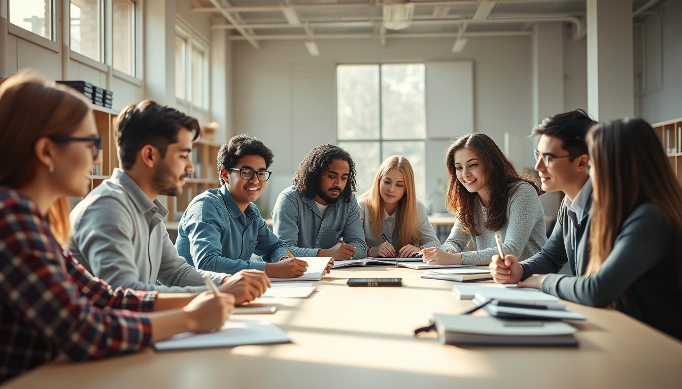 Students working in research laboratory